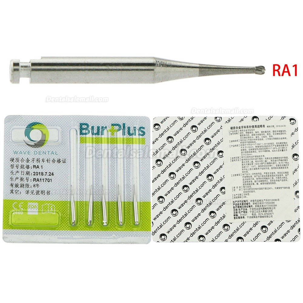 10 Packs WAVE Dental Tungsten Carbide Latch Bur Round Drill Low Speed RA 1 2 3 4 5 6 7 8